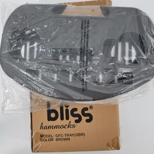 Bliss Hammocks Brown Gravity Free Recliner Drink Book Tablet Phone Side Tray NIB